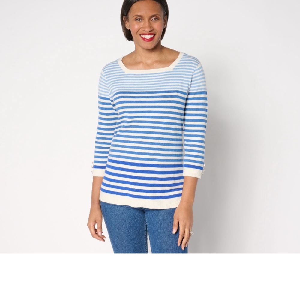 Susan Graver Nautical Square knit top